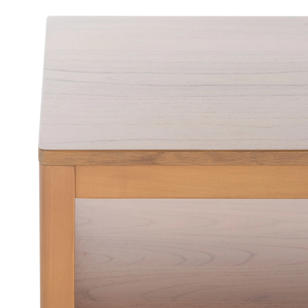 SAFAVIEH Miya Solid 2 Shelf Coffee Table Wood, Natural
