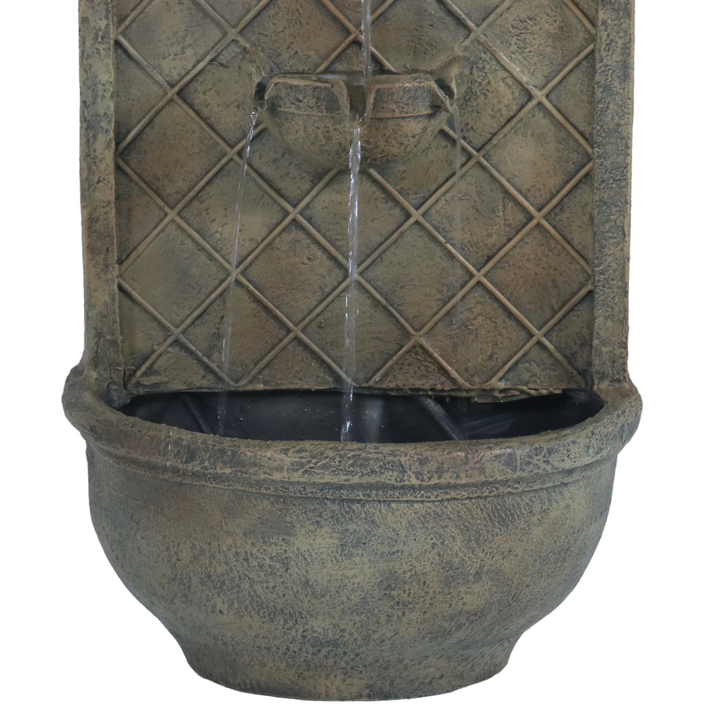 Sunnydaze Messina Polystone Outdoor Solar Wall Fountain, Bronze