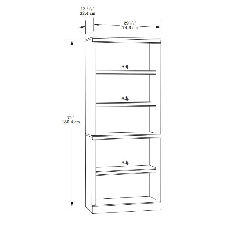 Better Homes & Gardens 71" Ashwood Road 5 Shelf Bookcase, Black Finish