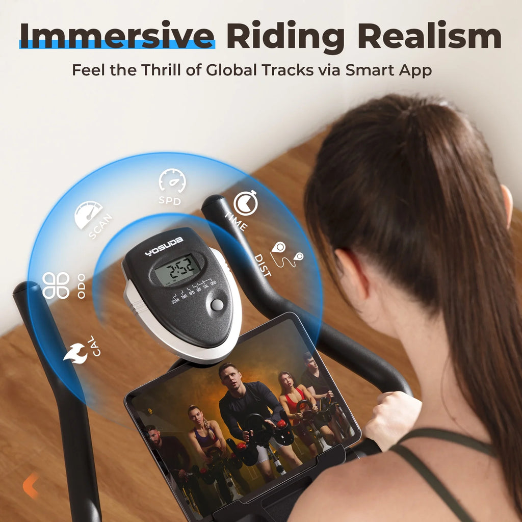 YOSUDA Exercise Bike Stationary Indoor Cycling Bike for Home 300 Lbs Weight Capacity, Comfortable Seat Cushion and LCD Monitor