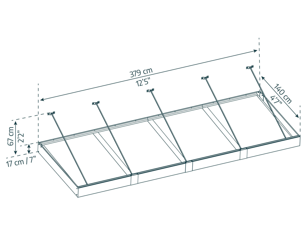 Palram - Canopia Sophia XL 2000 6' x 5' Acrylic Awning - Gray/Mist