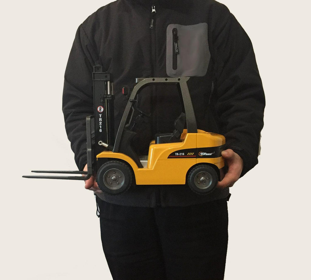 Top Race Jumbo Remote Control Forklift Toy - 13″ Tall. 8 Channel Full Functional RC Forklift for Boys - Heavy Metal Construction. High Powered Motors. 1:10 Scale - TR-216