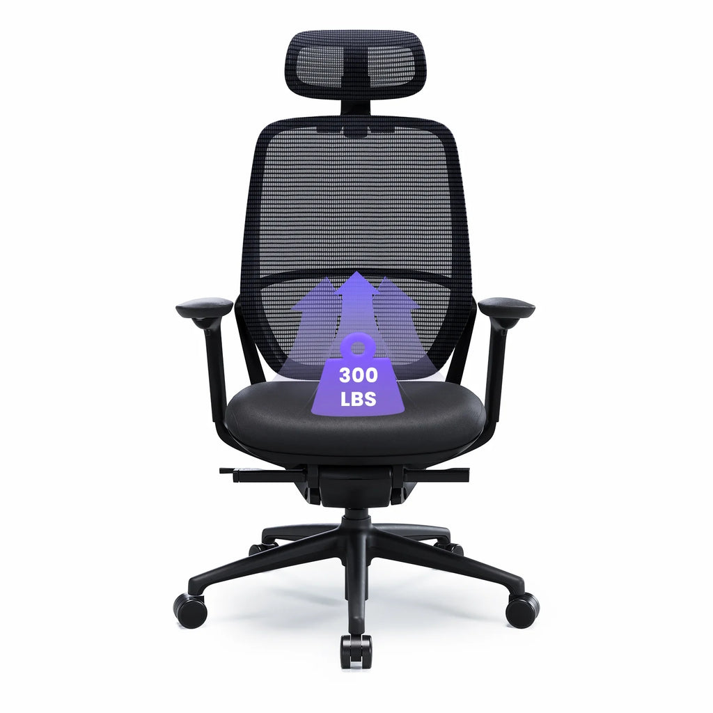 Ergonomic Office Chair, High Back Mesh Desk Chair with Adjustable Lumbar Support, Reclining Backrest, 4D Armrests, Breathable Mesh, Comfortable Computer Chair for Home Office, Work,Study