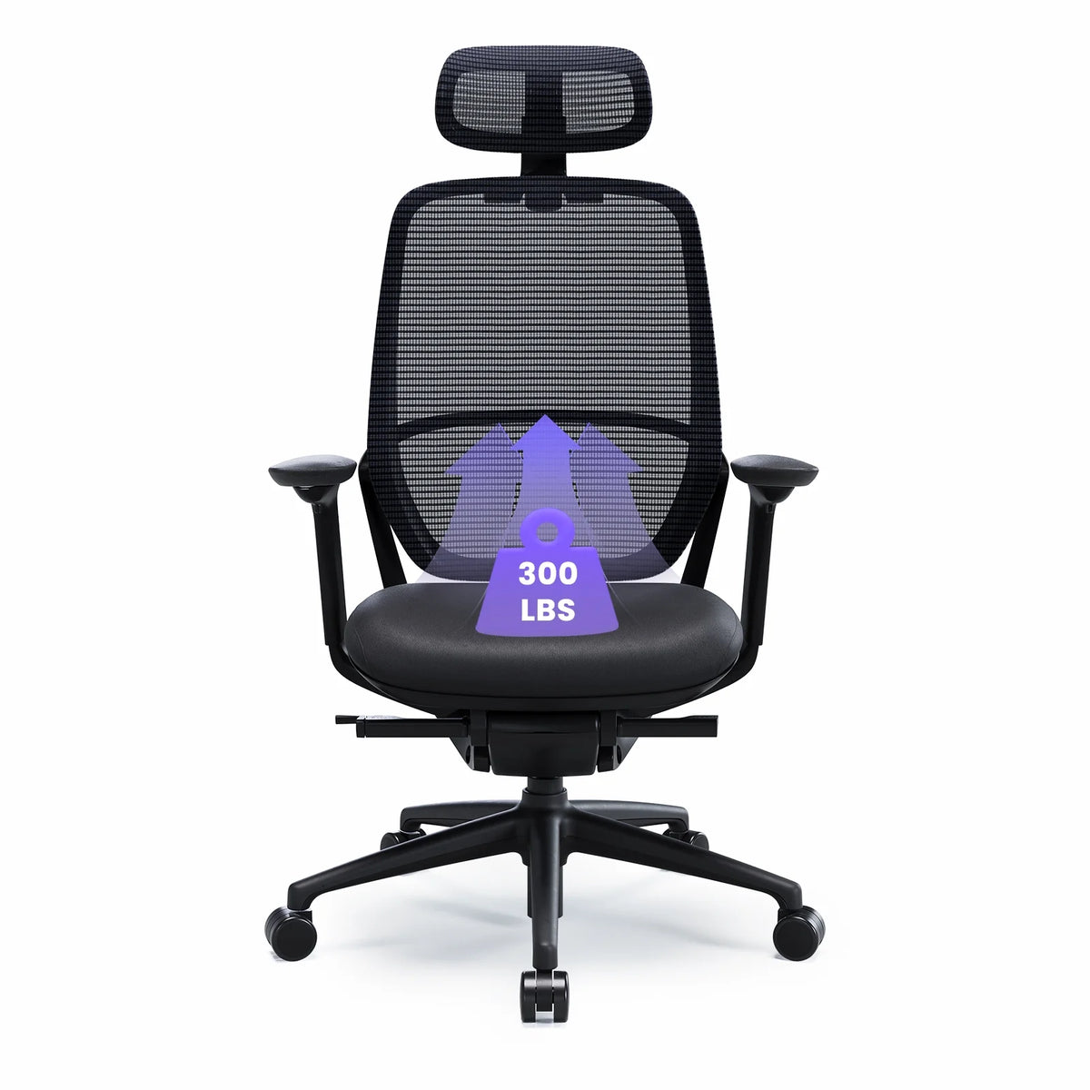 Ergonomic Office Chair, High Back Mesh Desk Chair with Adjustable Lumbar Support, Reclining Backrest, 4D Armrests, Breathable Mesh, Comfortable Computer Chair for Home Office, Work,Study