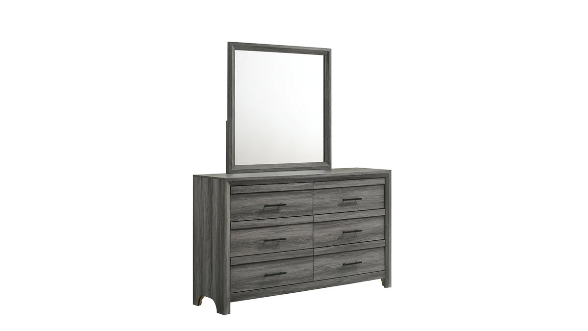 Denver Modern Style 4PC Full Size Bedroom Set Made With Wood in Gray Colour