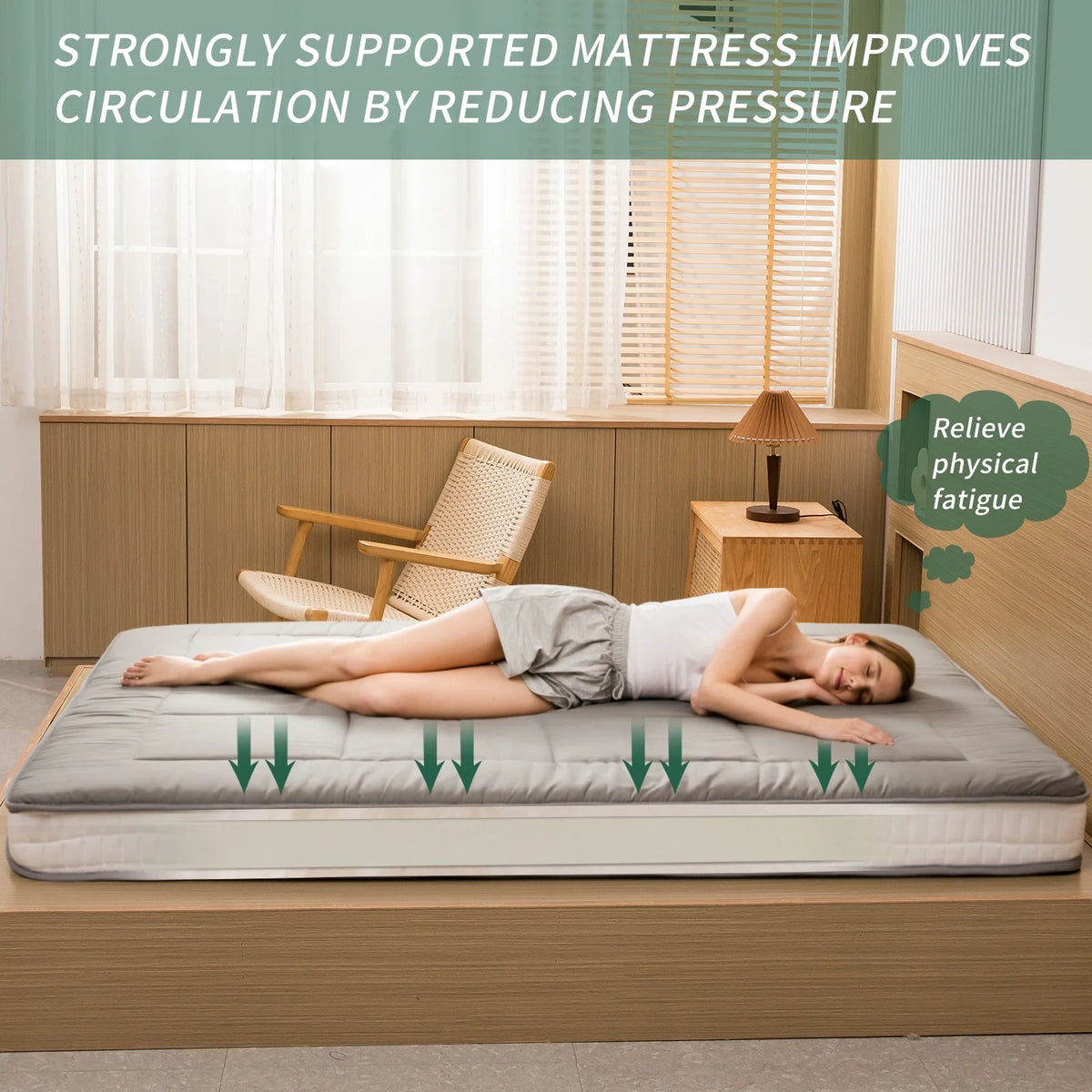 Futon Mattress, Padded Japanese Floor Mattress Quilted Bed Mattress Topper, Extra Thick Folding Sleeping Pad, Dark Grey, Twin