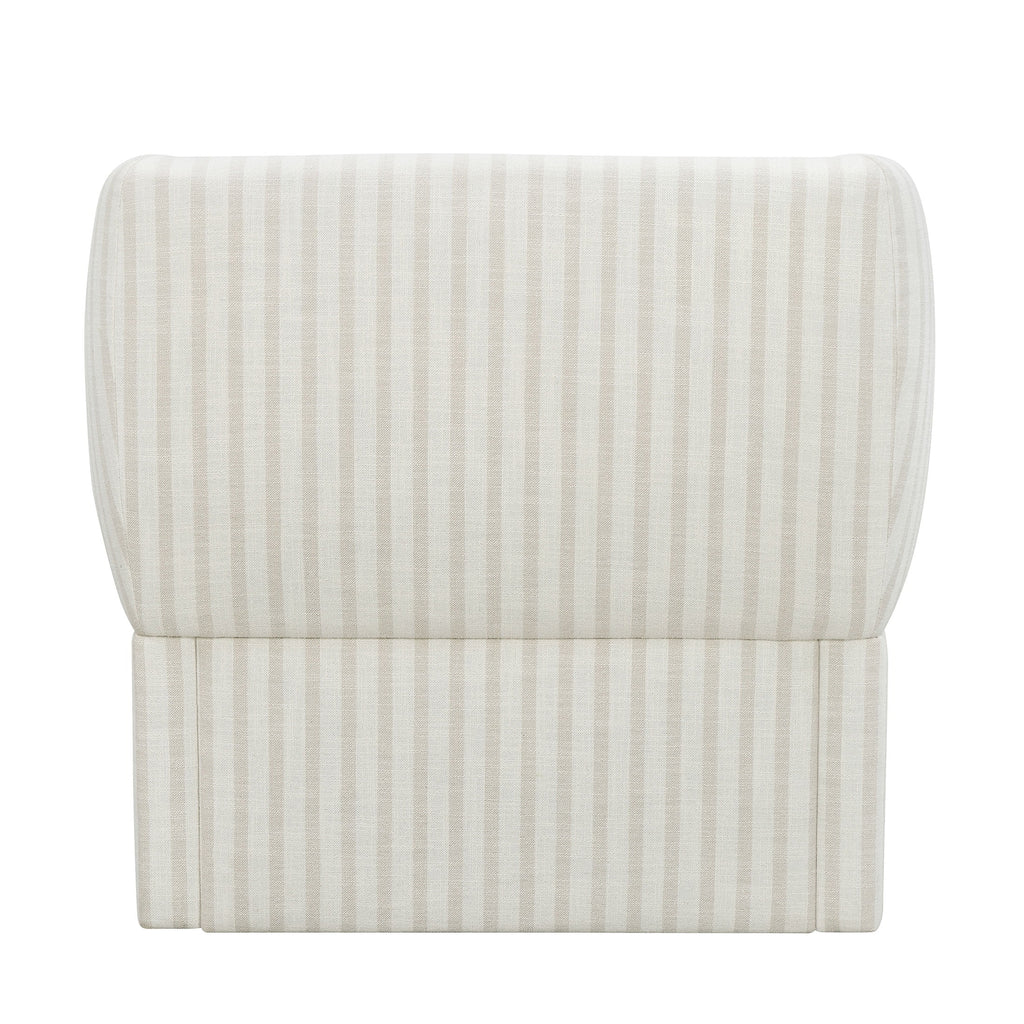 Beautiful Small Space Accent Chair by Drew Barrymore, Beige and White Linen