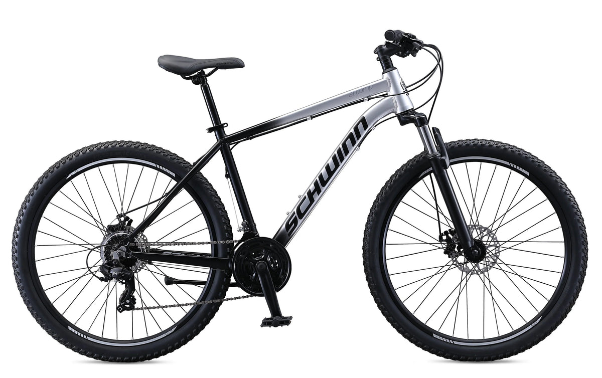 Schwinn AL Comp 27.5 inch Men's Mountain Bike, 21 Speed Adult Bicycle, Grey