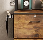 2 Drawer File Cabinet with Lock, Filing Cabinet fits Letter, Legal, A4 Size, Hanging File Folders, File Cabinets with Adjustable Storage Shelf,Rustic Brown