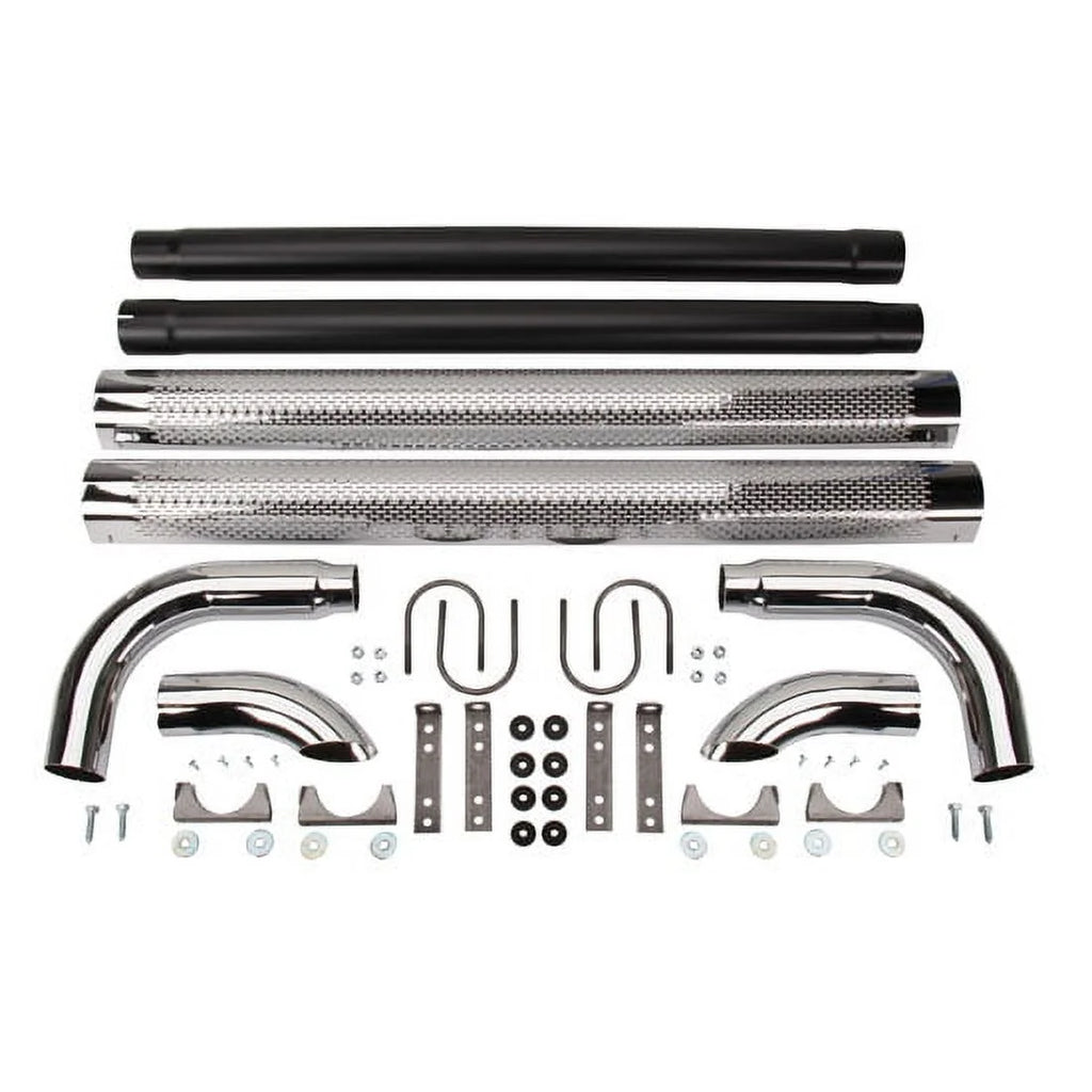 Patriot Exhaust 70 in Long Shielded Chrome Exhaust Side Pipes 2 pc P/N H1070