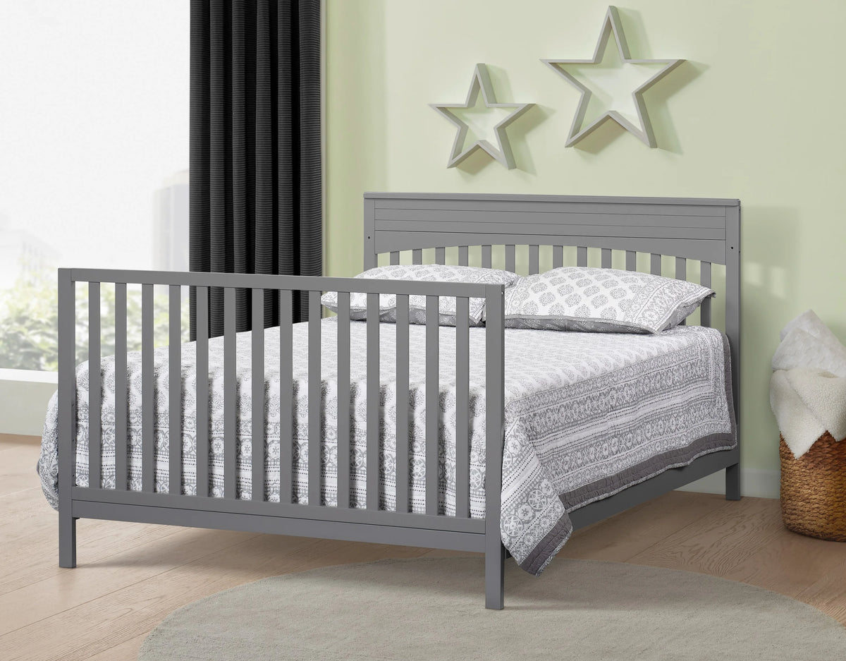 Oxford Baby Harper 4-in-1 Convertible Crib, Dove Gray, GREENGUARD Gold Certified, Wooden Crib
