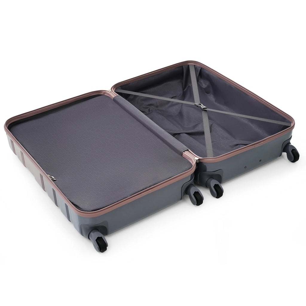 Hard Luggage Case Luggage Sets New Model ABS Hardshell 3pcs Clearance Luggage Hardside Lightweight Durable Suitcase sets Spinner Wheels Suitcase with TSA Lock 20''24''28''( golden),Travel Hard Case