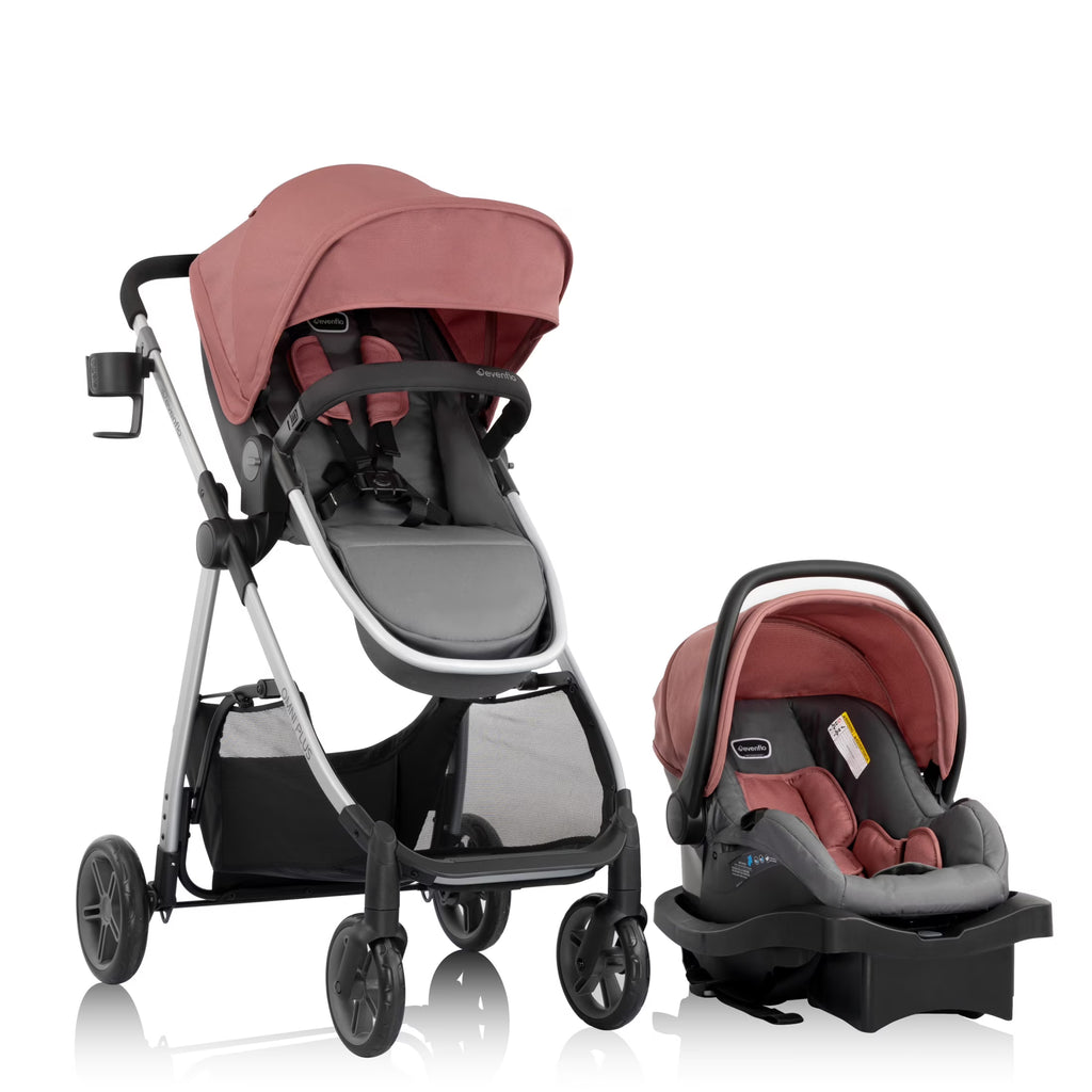 Evenflo Omni Plus Modular Travel System with LiteMax Sport Infant Car Seat, Mylar Gray, Unisex