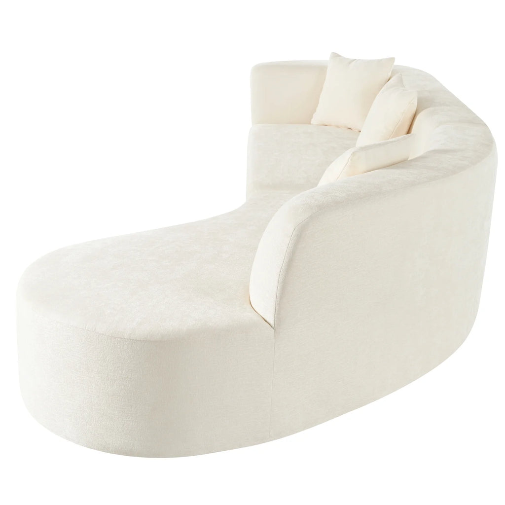 Harper & Bright Designs Modern Curved Floor Sofa Set, Modular Sectional Sponge Couch for Living Room, 2 PC Free Combination No Assembly Foam-Filled Sofa, Beige