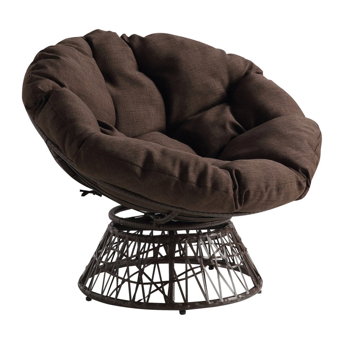 OSP Home Furnishings Wicker Papasan Chair with 360-Degree Swivel, 40�?W x 36�?D