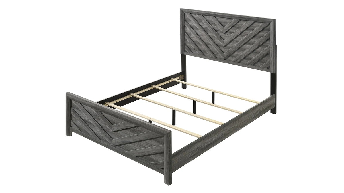 Denver Modern Style 4PC Full Size Bedroom Set Made With Wood in Gray Colour