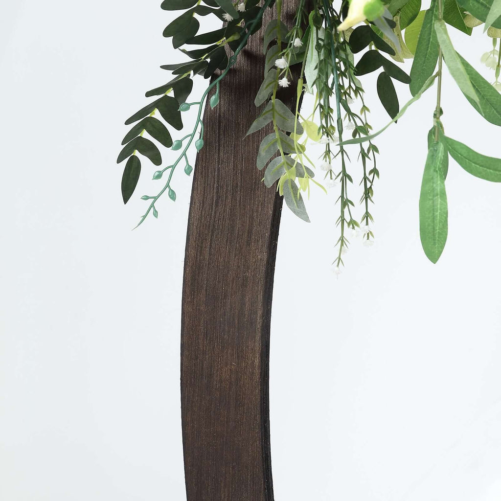 Efavormart 7FT Rustic Square Wedding Arch Wooden Backdrop Stand, Wedding Ceremony Arch - Brown