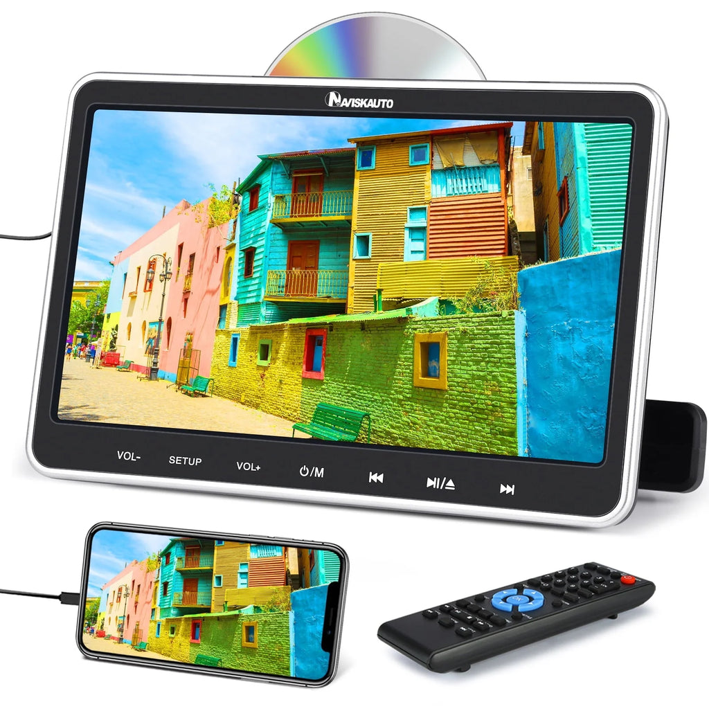 NAVISKAUTO 10.1" Portable DVD Player for Car with Headrest Mount Bracket HDMI Input Region Free Last Memory