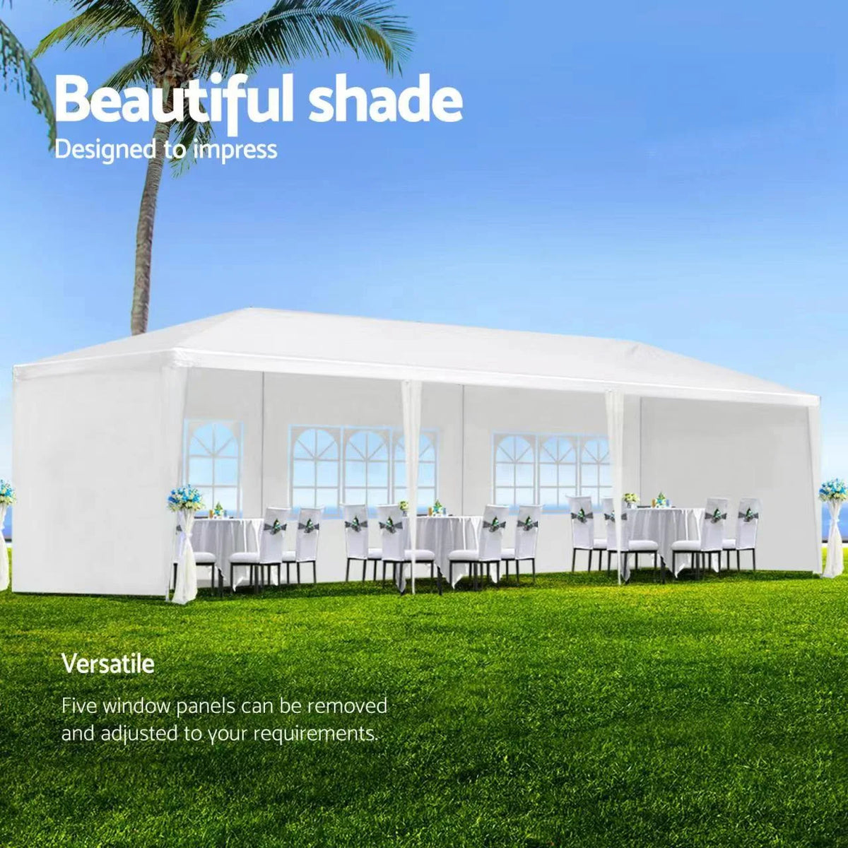 10'x20' Canopy Tent Wedding Party Outdoor Gazebo with 6 Removable Sidewalls for Weddings and Events