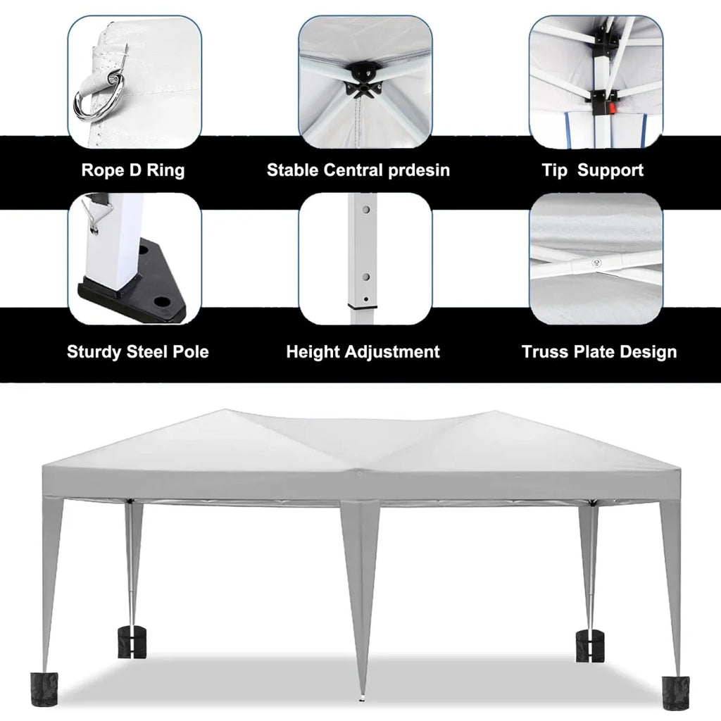 10'x20' Pop Up Canopy Tent with 6 Removable Sidewalls & Portable Rolling Bag �?Waterproof UPF 50+ Shade for Parties, Beach, Weddings & Camping