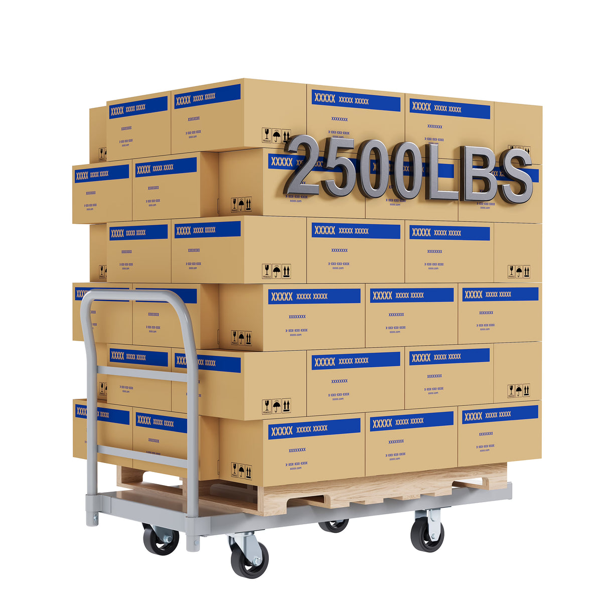 Kojem Platform Truck,2500 lbs Capacity Flat Dolly Cart with Wheels,Heavy Duty Utility Push Carts for Luggage Moving