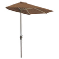OFF-THE-WALL BRELLA Sunbrella Half Umbrella, 9'-Width, Teak Canopy