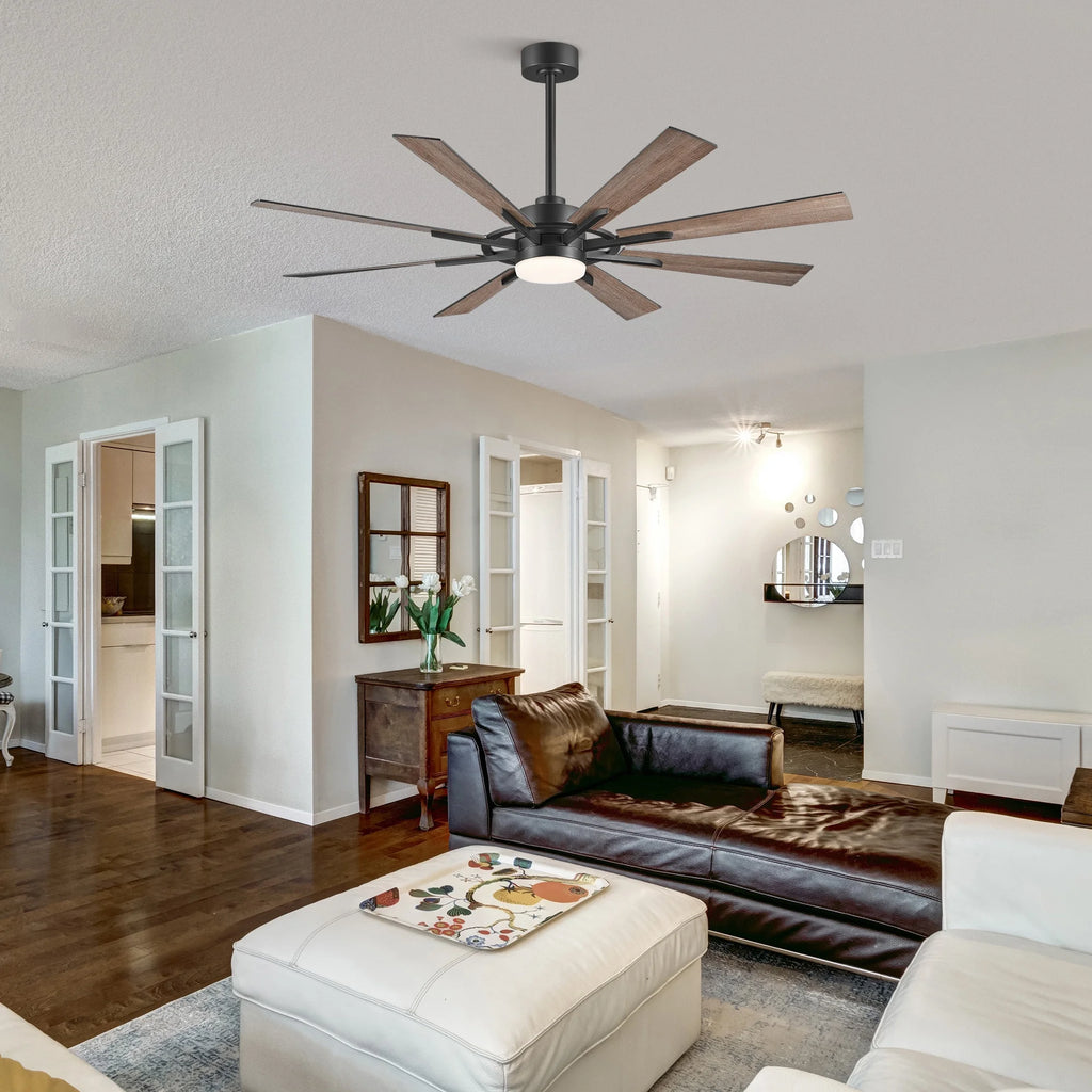 Bestco 60" Ceiling Fan with Light Kit and Remote Control for Farmhouse Living Room