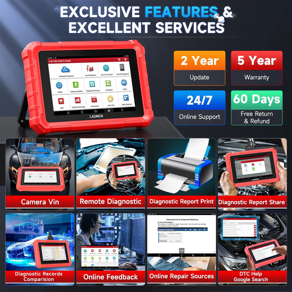LAUNCH X-431 Pro Star Bidirectional Scan Tool, 37+ Resets, All System Diagnostic Scanner All in One OBD2 Scanner with CANFD, DOIP, FCA Autoauth Diagnosis Scan Tool 2 Year Update