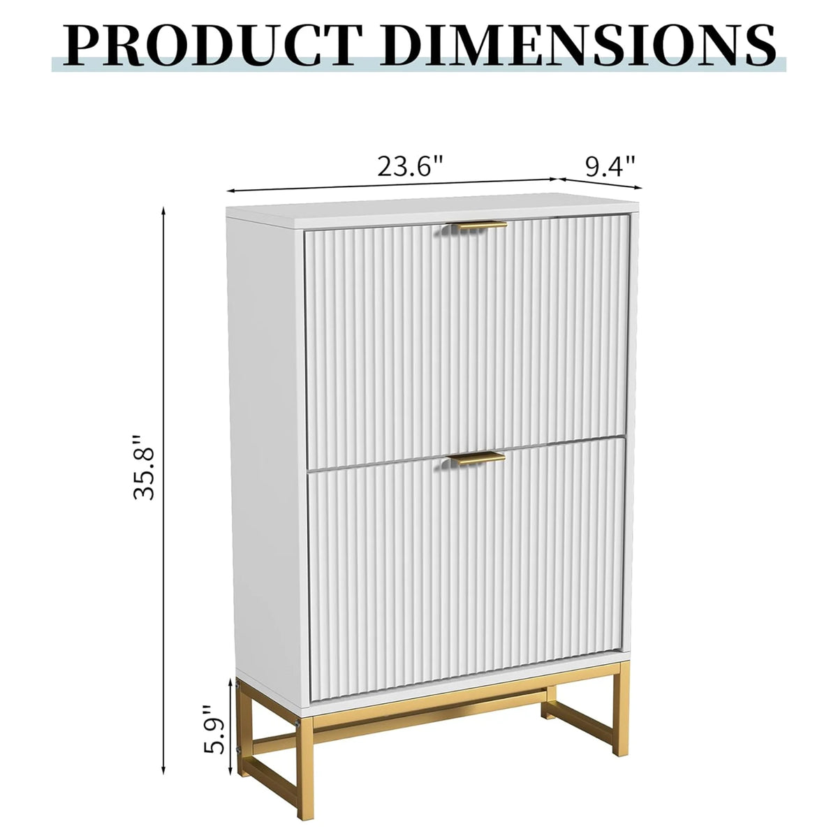 Oubayajia Modern Shoe Storage Cabinet, Wood Shoe Rack Organizer with 2 Flip Drawers, Freestanding Narrow Shoe Cabinet for Entryway Hallway, Natural