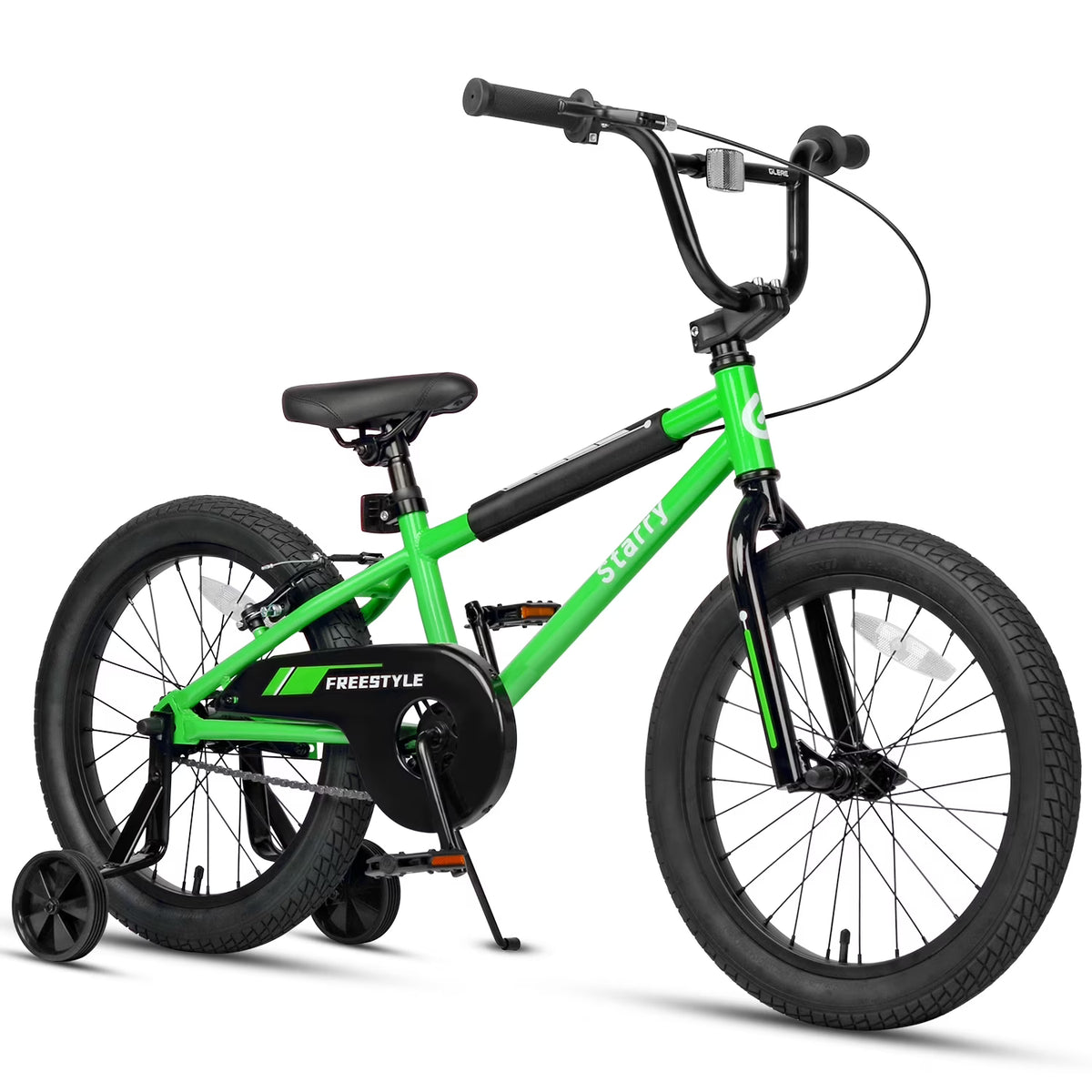 Glerc 14 Inch Little Kids Bike BMX Style Bicycle with Training Wheels Coaster Brake for 3 4 5 Years Old Boys Girls, Blue