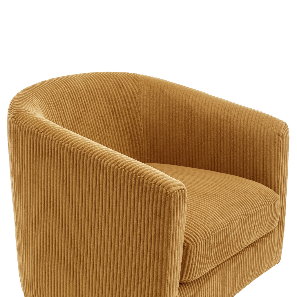 DREAMSIDEA Swivel Barrel Accent Chair for Living Room, Modern Upholstered Round Club Armchair-Cream