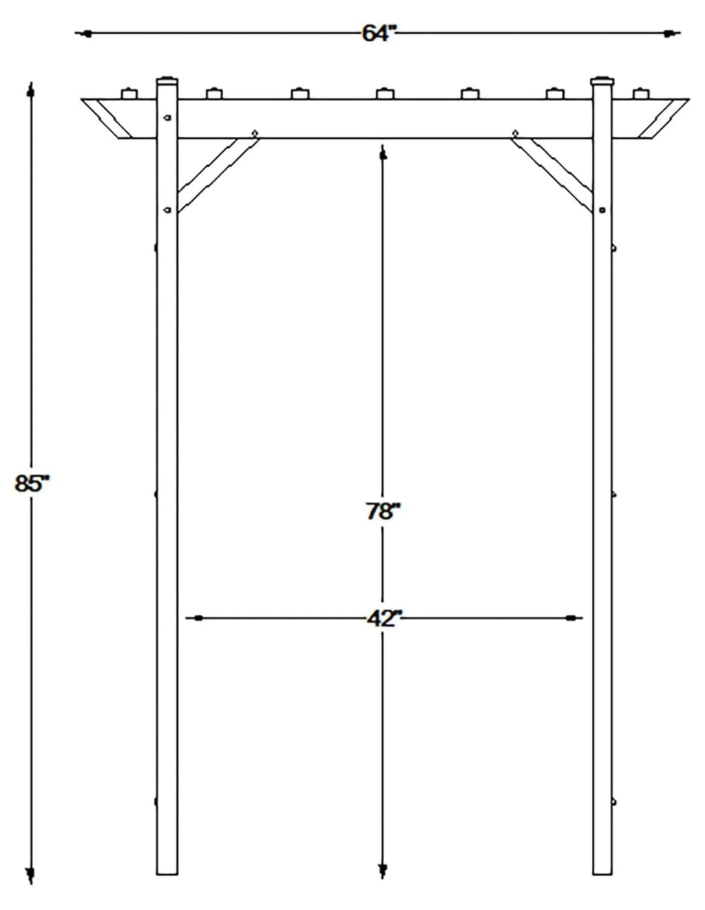 Dura-Trel PVC Garden Arbor, Arch Support for Climbing Plants, Providence, White, 64" x 85"