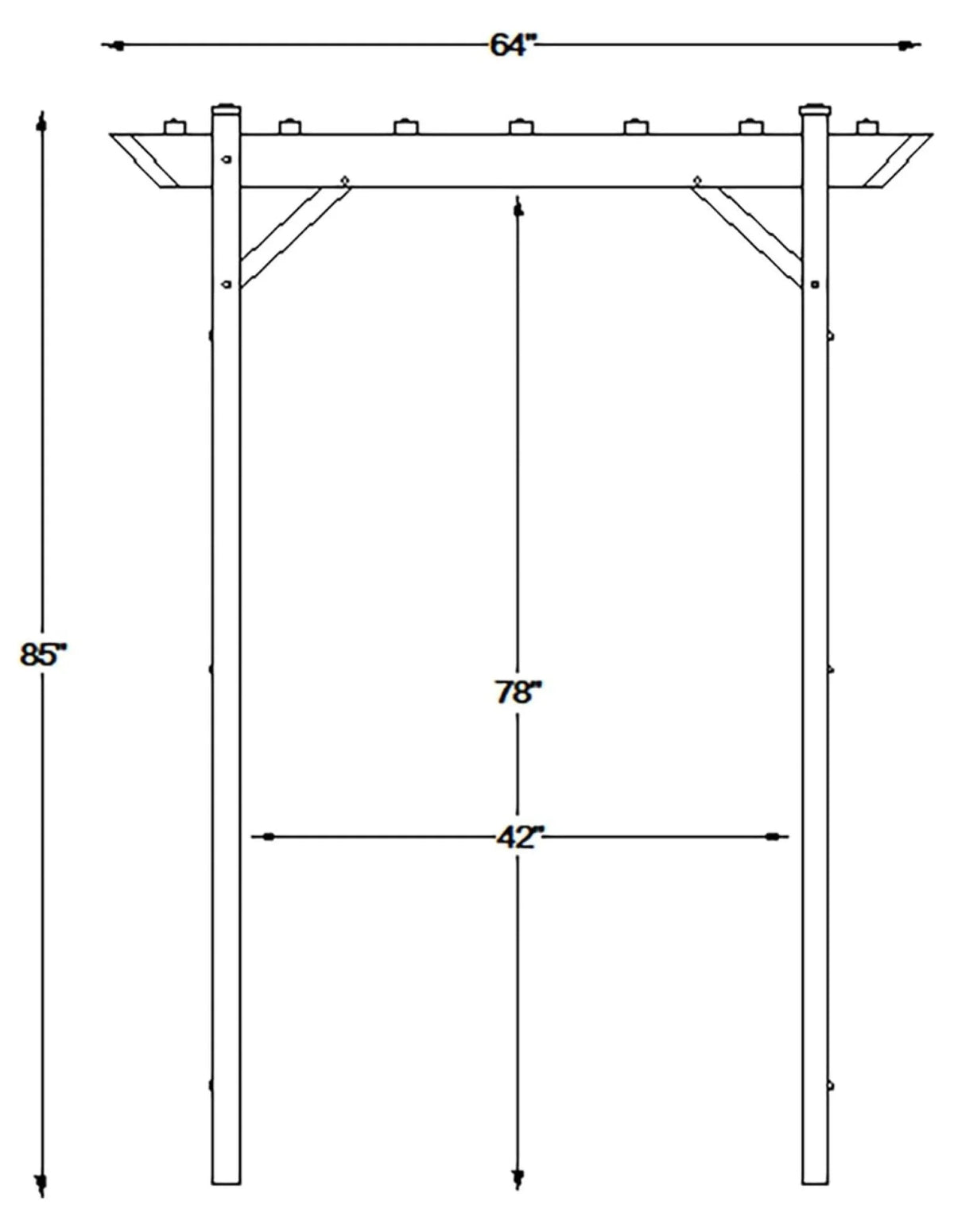 Dura-Trel PVC Garden Arbor, Arch Support for Climbing Plants, Providence, White, 64" x 85"