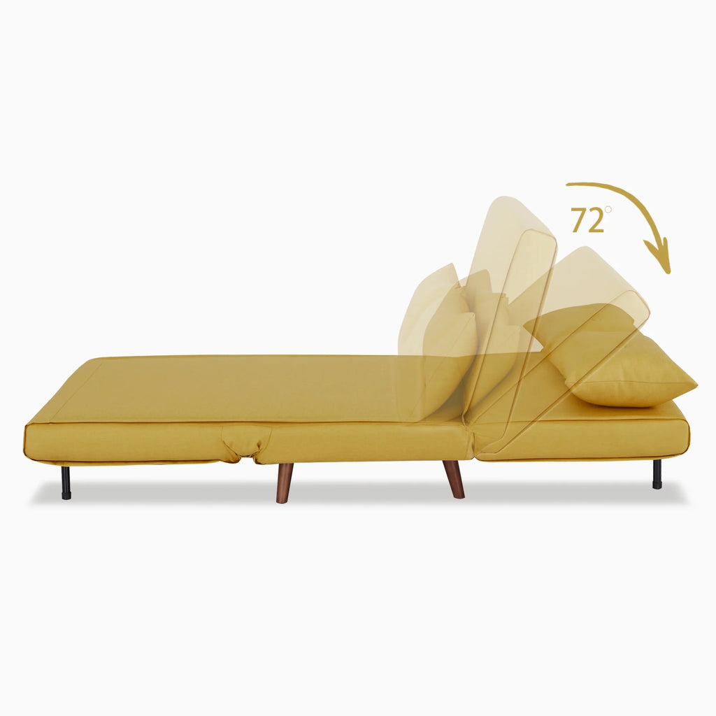 A&D Home Haru 40" Convertible Futon Chair, Linen Beige