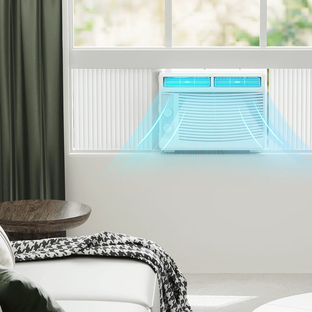 mollie 12,000 BTU 115V Window Air Conditioner, Cools Rooms up to 450 Sq.Ft., Window AC Unit with Remote Control, 24H-Timer and 3 Fan Speeds, White