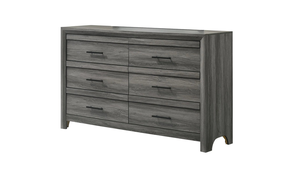 Denver Modern Style 4PC Full Size Bedroom Set Made With Wood in Gray Colour