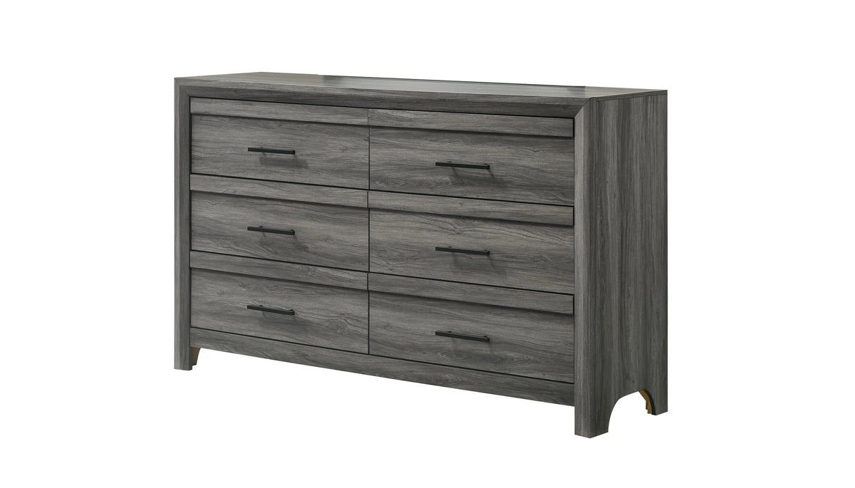 Denver Modern Style 4PC Full Size Bedroom Set Made With Wood in Gray Colour