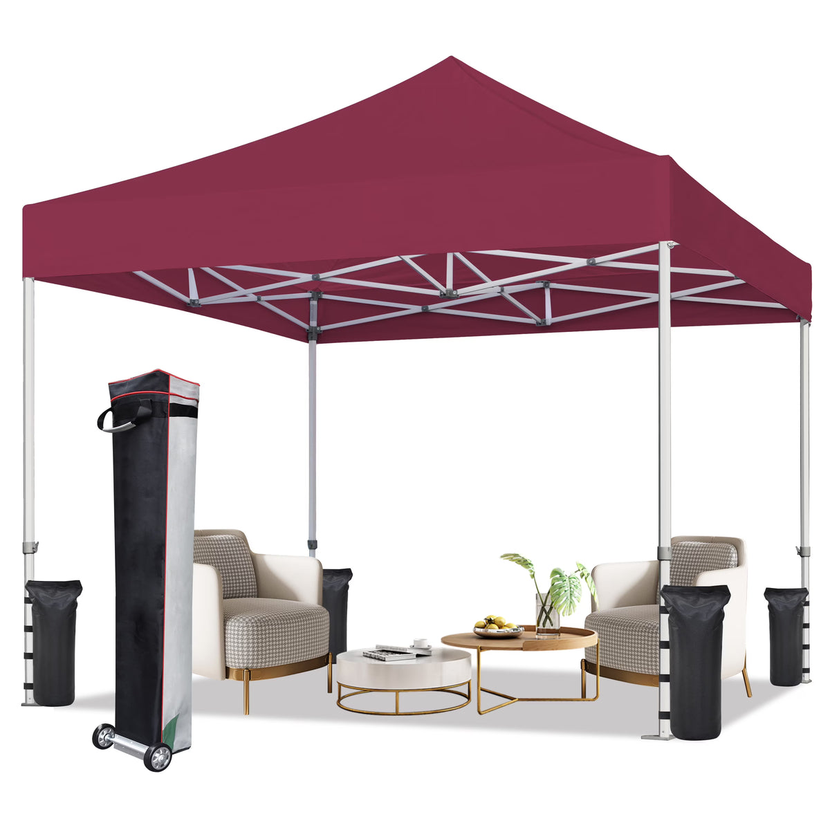 Eurmax Canopy 10' x 10' Beige Pop-up and Instant Outdoor Canopy
