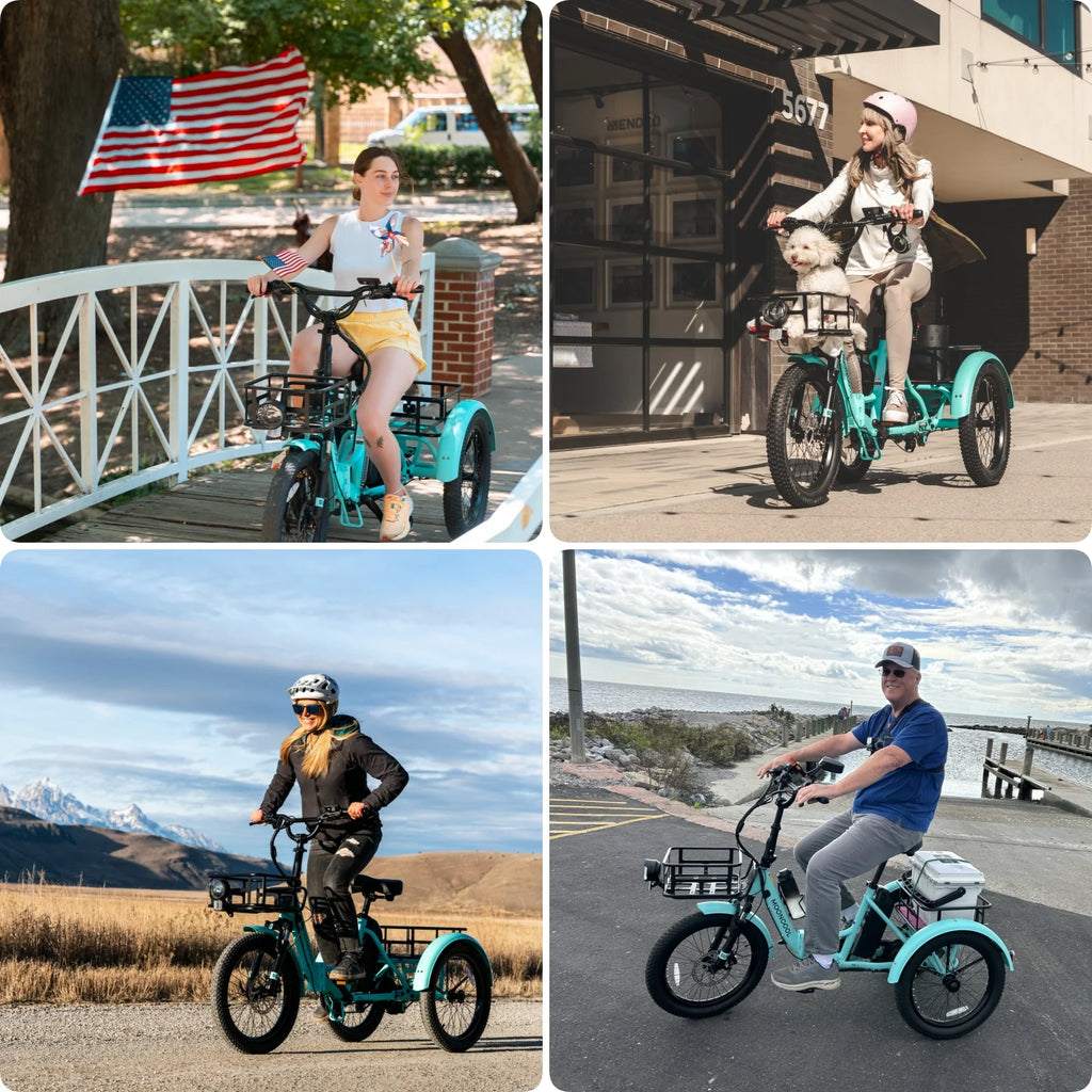 MOONCOOL TK1 Folding Electric Tricycle for Adults,48V 14.5Ah Removable battery, 500W��Peak 1000w��Motor, 20" Fat Tire Step-Thru 3Wheel Electric Bicycle w/Front&Rear Baskets, Certified to UL 2849 by SGS