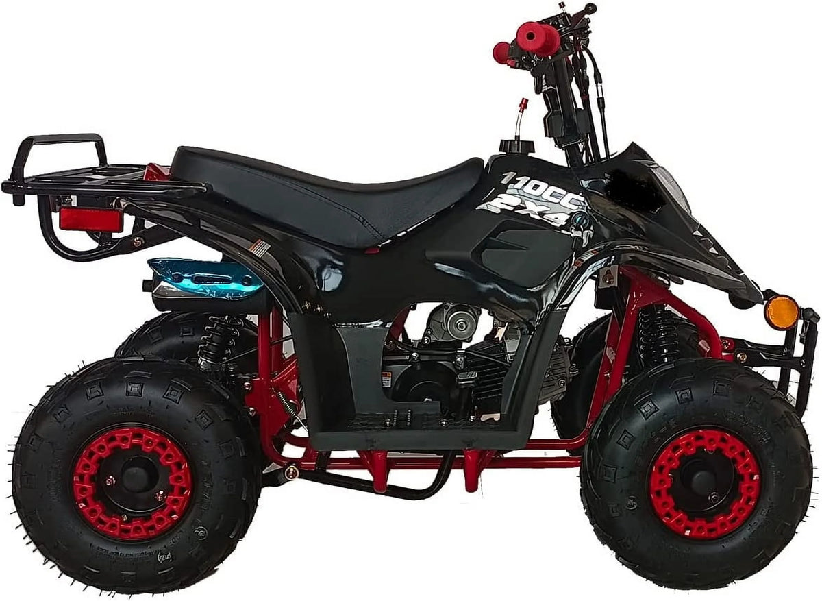 HHH Upgraded  110cc ATV Boulder Gas 110cc ATV Quads Youth ATV Quad ATVs Fully Automatic Children 4 Wheeler  ( Black color  )