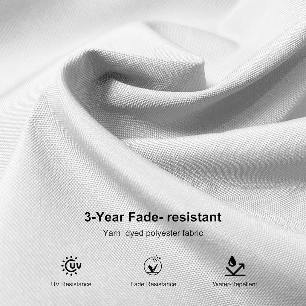 PURPLE LEAF 9 �� 11.5 FT Patio Umbrella White Cantilever Offset Umbrella Rectangle Outdoor Umbrella with 360�� Rotation for Garden Deck Pool, Beige