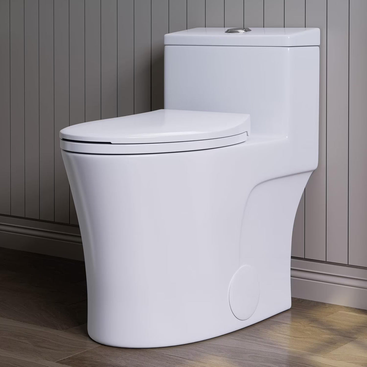 HOROW Compact One Piece Toilet with Comfort Seat ADA Height 17.3" Elongated Dual Flush 0.8/1.28 GPF