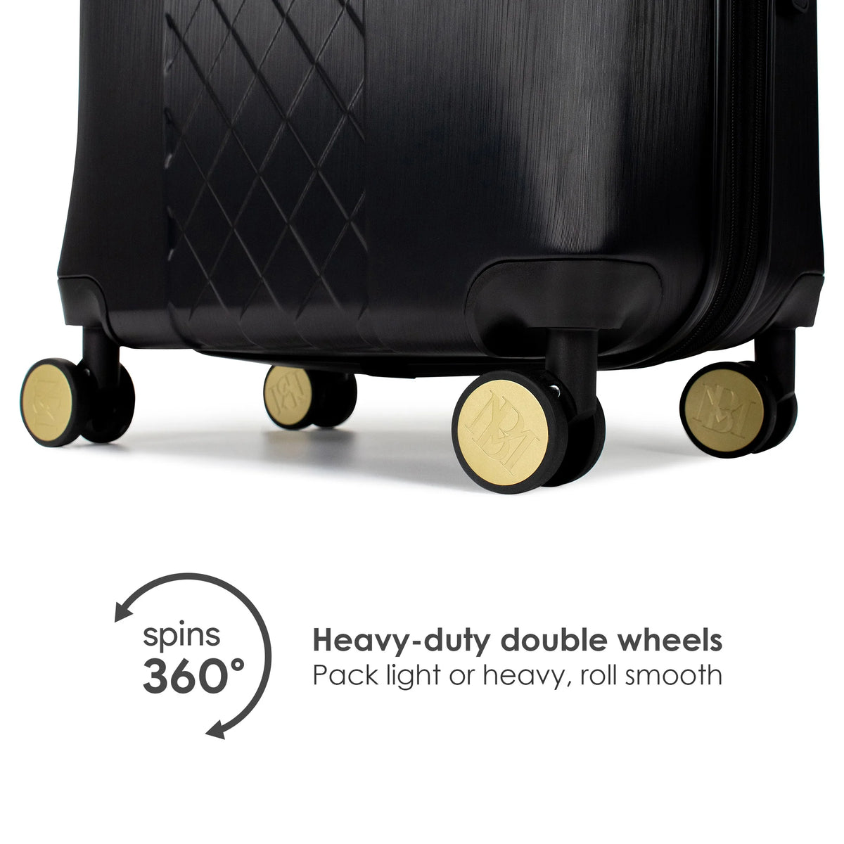 BADGLEY MISCHKA Diamond 3 Piece Expandable Luggage Set (Black)