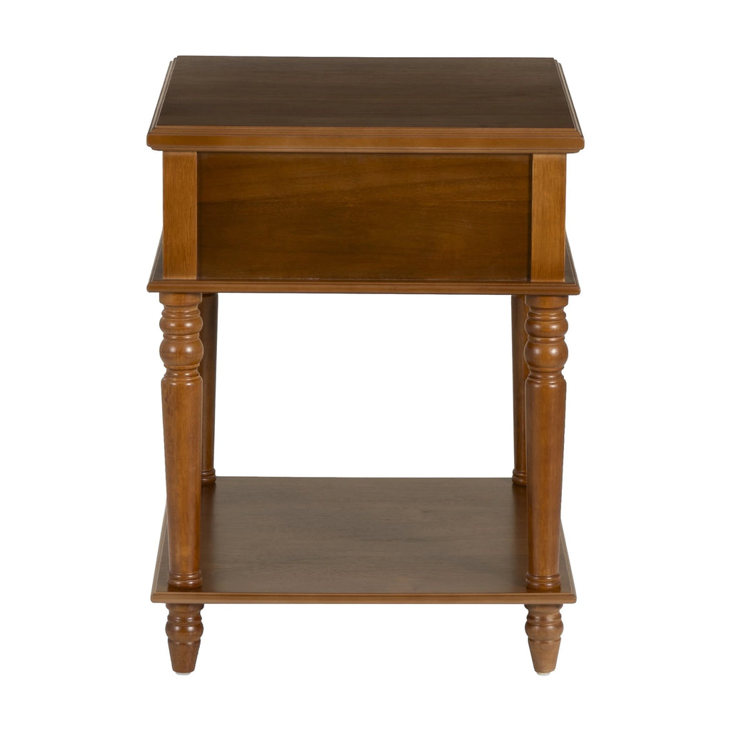 Powell McGhie Single Drawer Indoor End Table with Shelf, 26" Tall, Natural