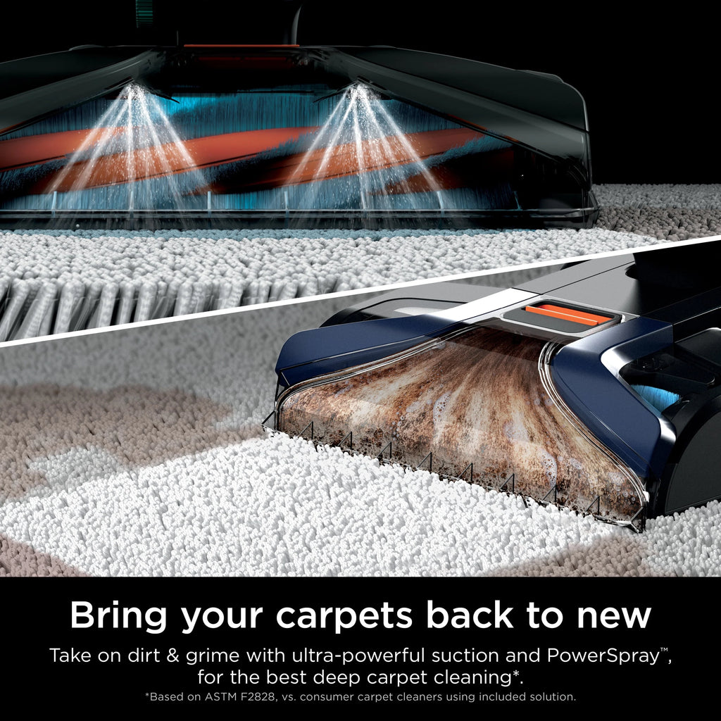 Shark CarpetXpert with StainStriker, Upright Carpet, Area Rug & Upholstery Cleaner for Pets, Built-in Spot & Stain Eliminator, Deep Cleaning & Tough Stain Removal, Carpet Shampooer, Navy, New,EX200
