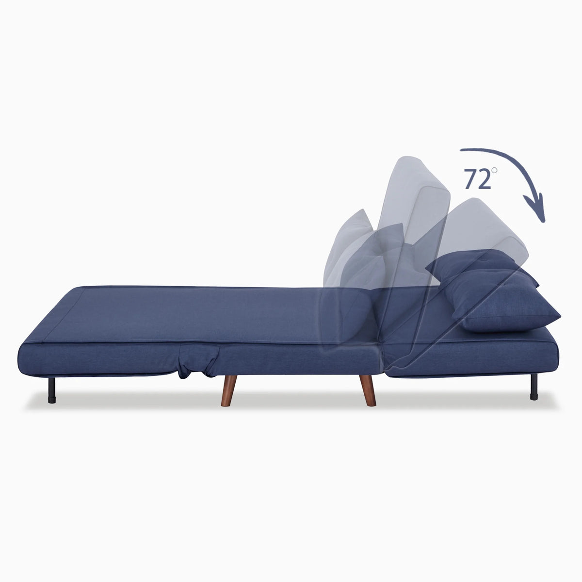 A&D Home Haru 40" Convertible Futon Chair, Linen Beige