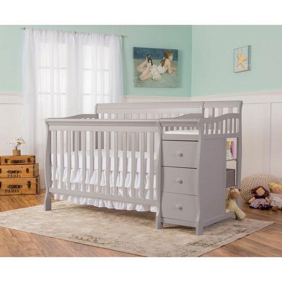 Dream On Me Brody 5-in-1 Convertible Crib Adjustable Mattress Crib &amp; Changer Pearl Gray