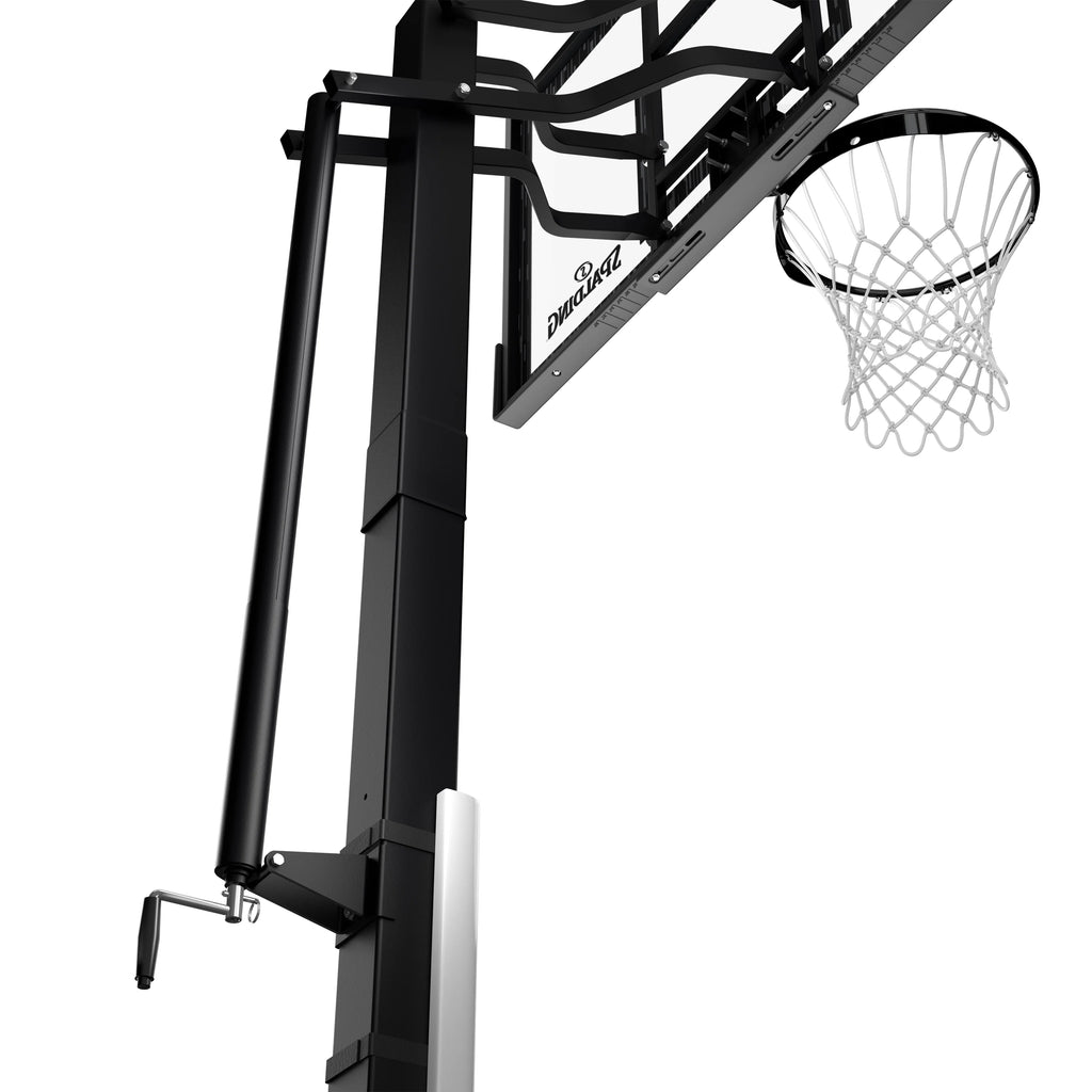 Spalding 60-Inch Portable Basketball Hoop with Acrylic Backboard, Screw Jack Lift & Arena Slam Rim-Outdoor Play
