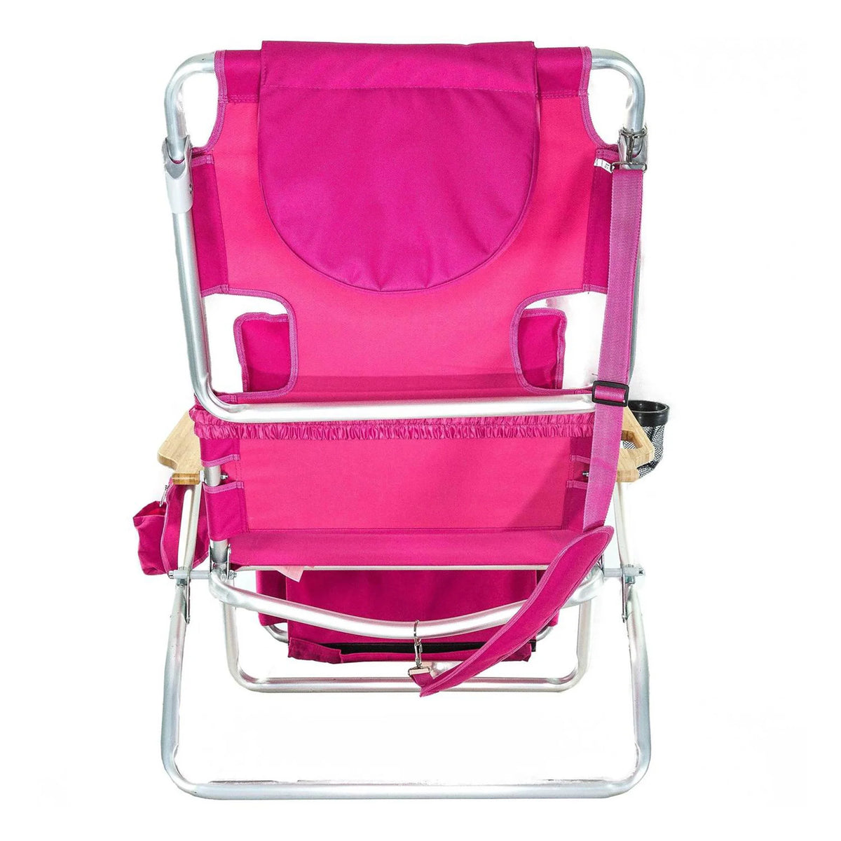 Ostrich Deluxe 3N1 Lightweight Outdoor Beach Lounge Chair w/Footrest, Pink