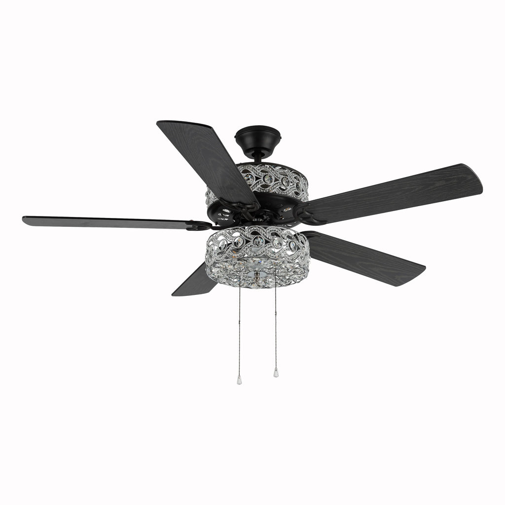 River of Goods 52" 5 Blade Luxe Enlaced Crystal LED Ceiling Fan with Light
